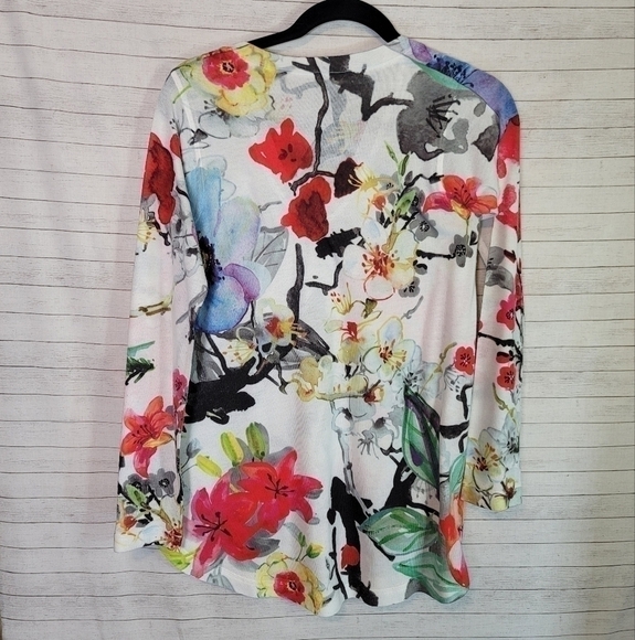 Soft Surroundings Fiore Floral V Neck Lightweight Sweater, sx XS - Picture 5 of 12